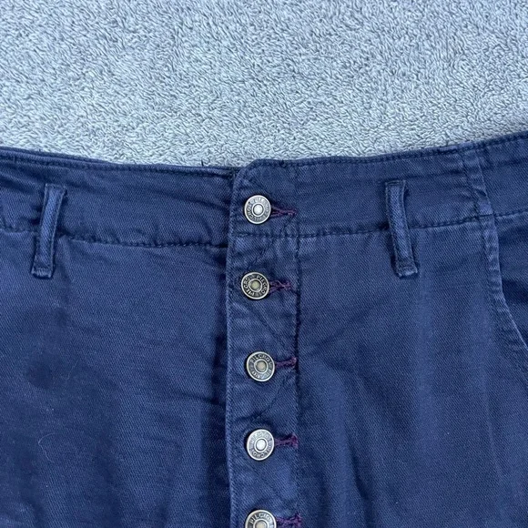 PILCRO Anthropologie Navy Button Fly Wide Leg Pants - Picture 4 of 8